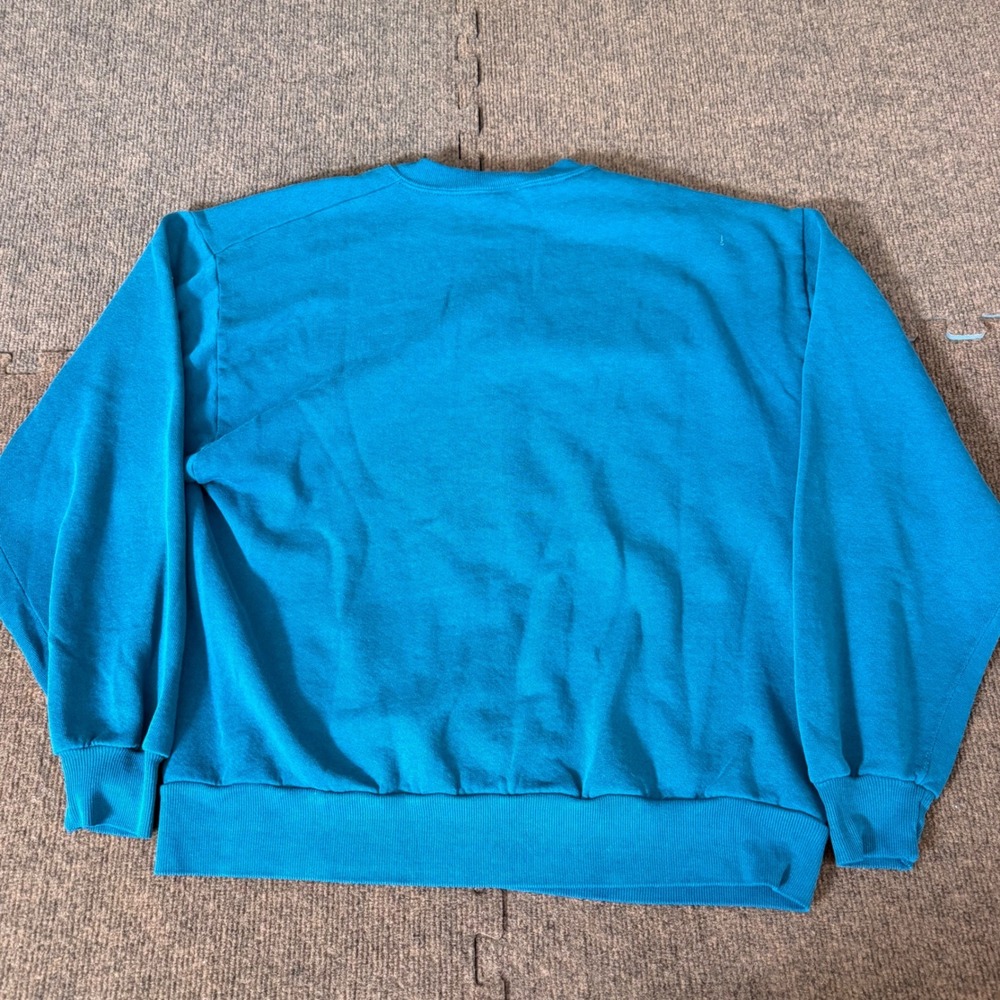 Vintage Jerzees Hawaii Volcanoes National Park Sweatshirt Teal Mens Large USA C+ - Picture 8 of 10